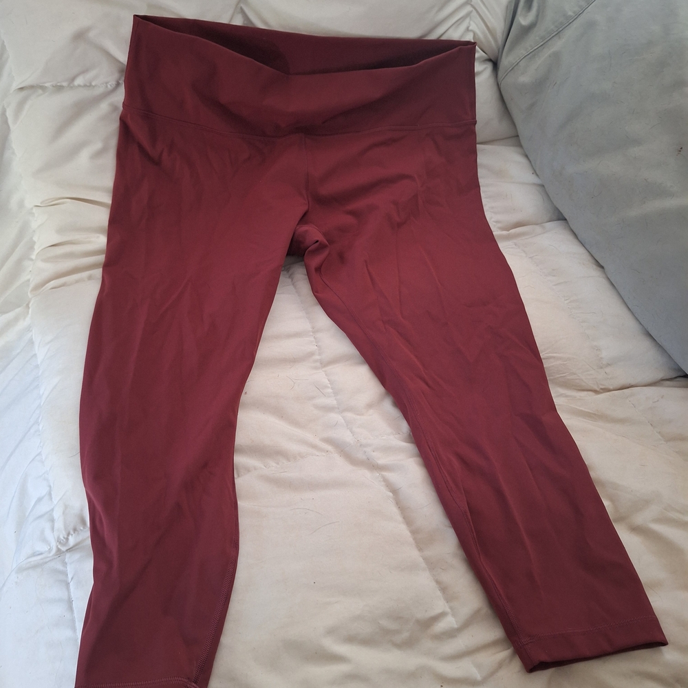 Burgundy High-Waisted Leggings